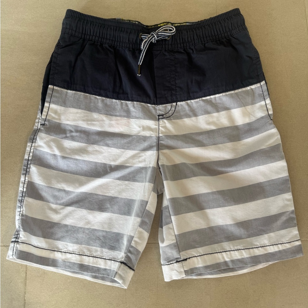 Tailor Vintage Boy’s Striped Swim Shorts - Navy and Gray